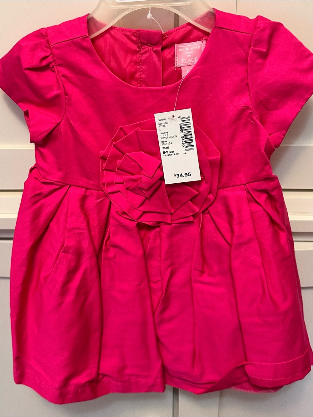 The Children's Place Bright Pink Girls' Party Dress with Rosette